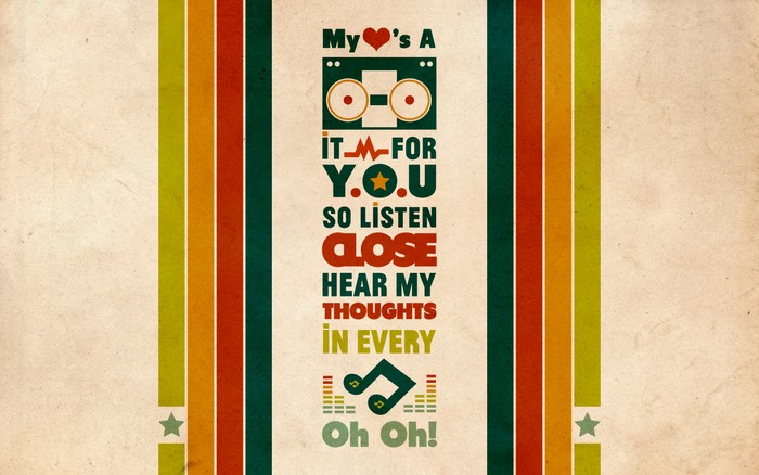 Retro Cassette Tape Typography Design