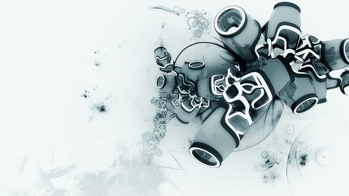 Abstract 3D Art with Cylindrical Forms