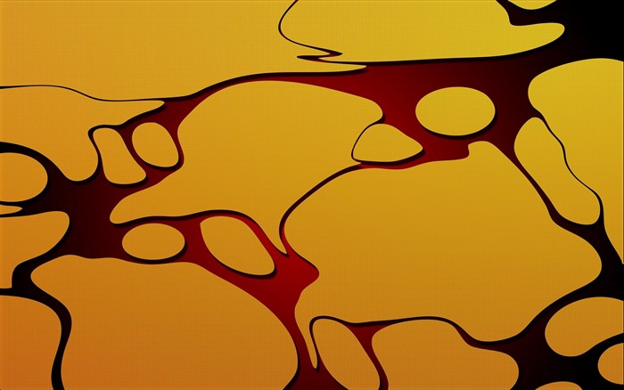 Abstract yellow and red fluid shapes