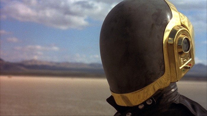 Daft Punk in a desert landscape
