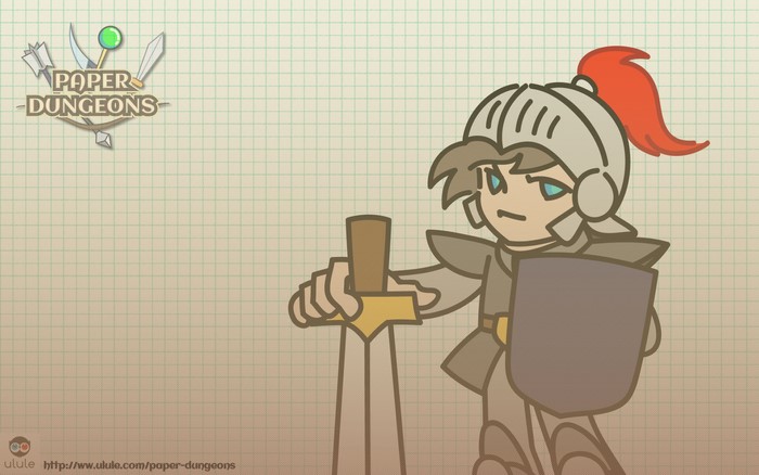 Paper Dungeons knight with sword and shield