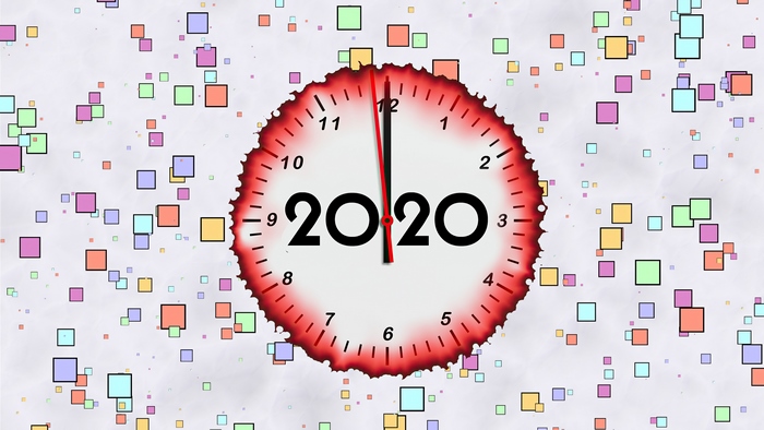 2020 Clock with Colorful Squares