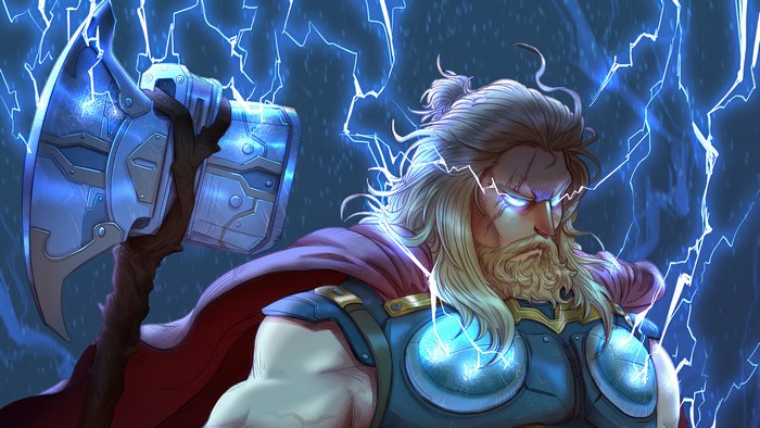 Thor, Stormbreaker, Lightning, 4K