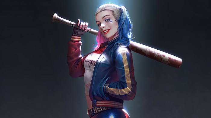 Harley Quinn with Baseball Bat 4K