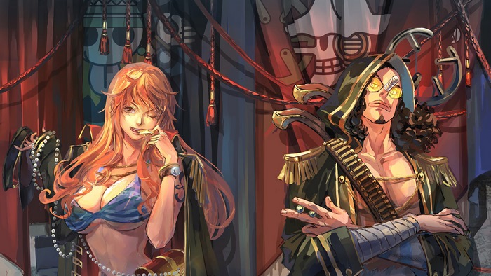 Nami, Usopp, One Piece, 4K