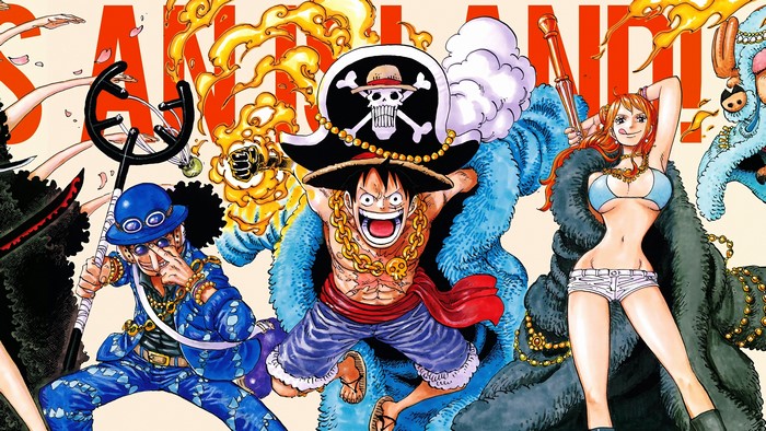 Luffy, Usopp, Nami, One Piece, 4K