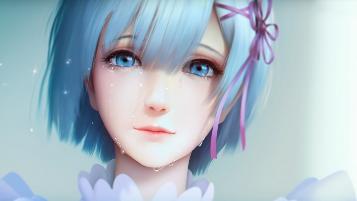 Anime, Girl, Crying, Re:Zero, Rem, 4K