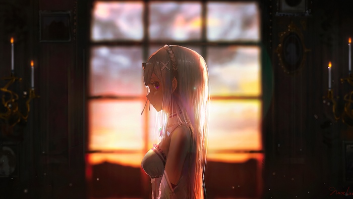 Emilia, Re:Zero, Anime, Girl, 4K