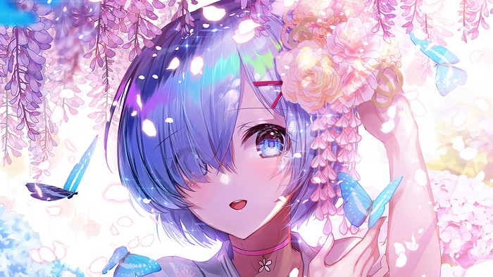 Re:Zero, Rem, Anime, Girls, 4K