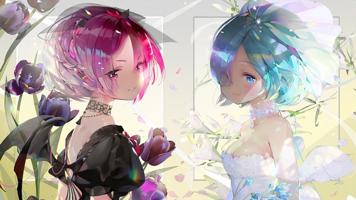 Ram, Rem, Re:Zero, Girls, 4K