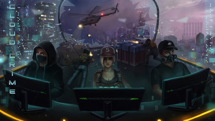 PUBG Gamers in a Cyberpunk Cityscape