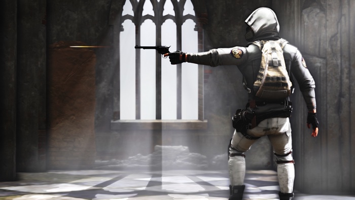 PlayerUnknowns Battlegrounds character with a pistol