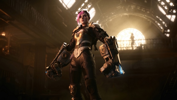 Vi from LoL with robotic arms in 4K