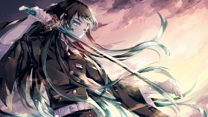 Muichiro Tokito, Katana, Kimetsu no Yaiba, 4K
