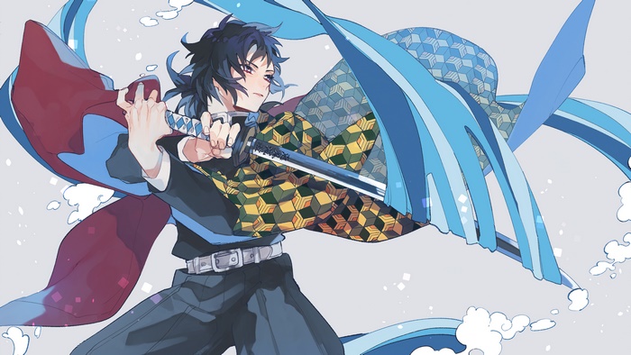 Giyu, Tomioka, Katana, Kimetsu no Yaiba, 4K