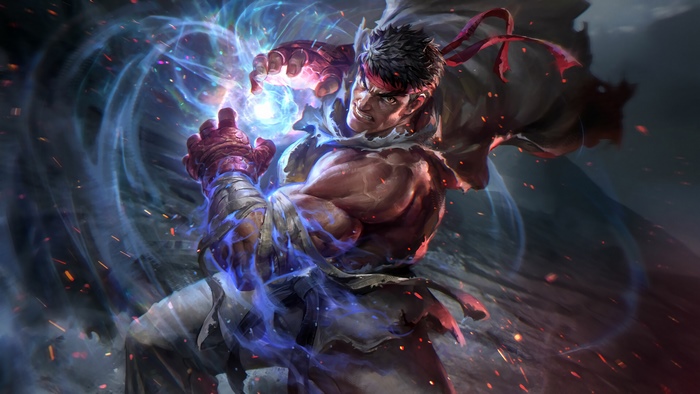 Ryu from Street Fighter using Hadoken 4K