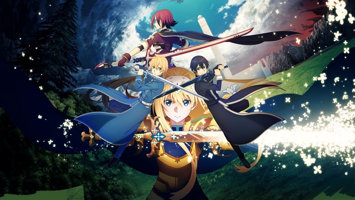 Alice, Kirito, and Eugeo from Sword Art Online Alicization 4K