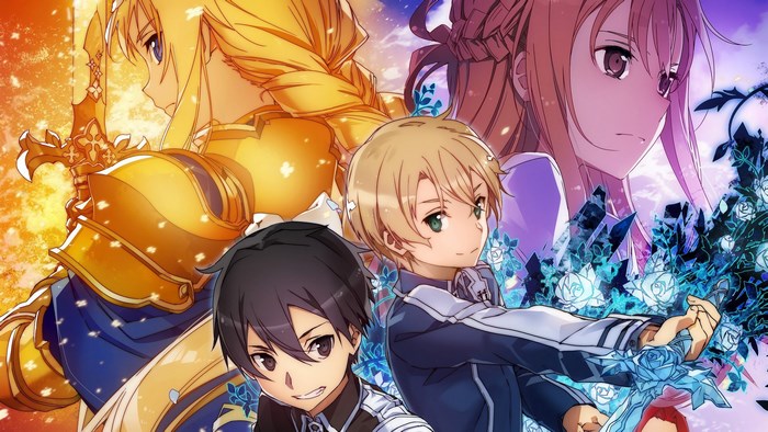 Kirito, Eugeo, Alice, and Asuna from SAO Alicization 4K