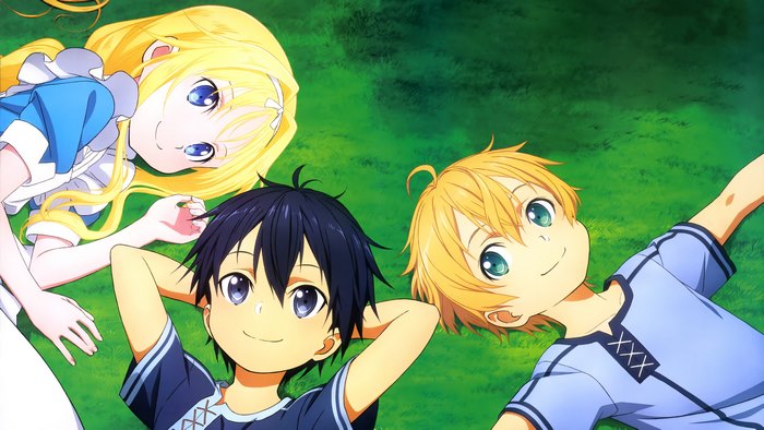 Alice, Eugeo, and Kirito from Sword Art Online