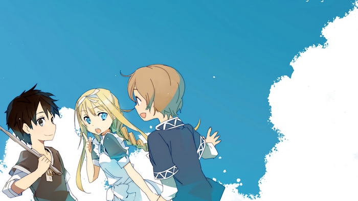 Kirito, Alice, and Eugeo from Sword Art Online Alicization 4K