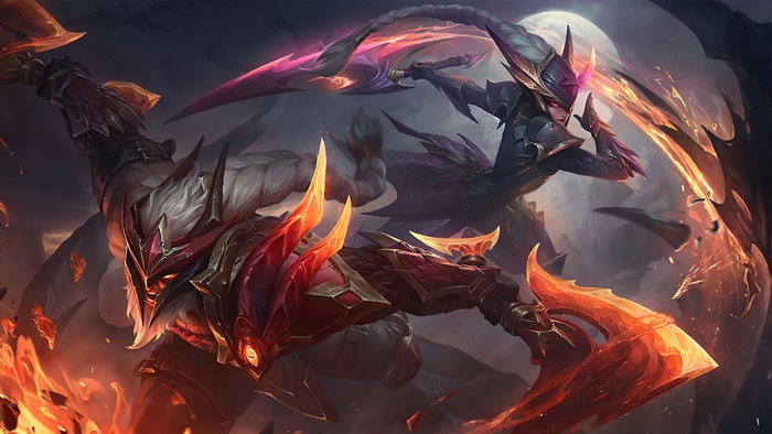 Dragonslayer Olaf and Diana from League of Legends 4K