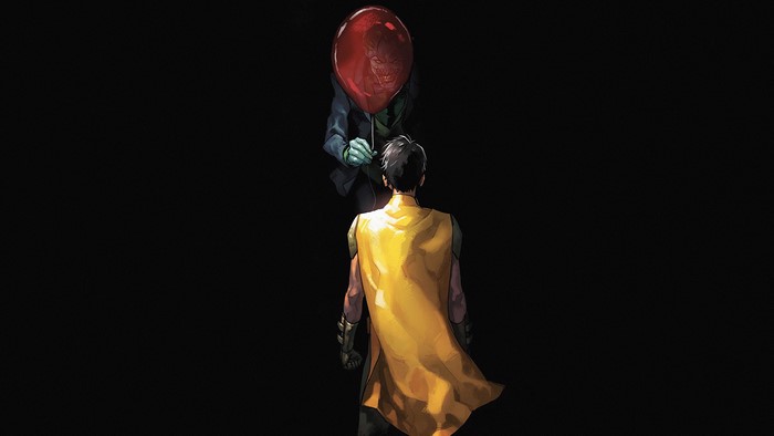 Robin and Joker with Red Balloon 4K