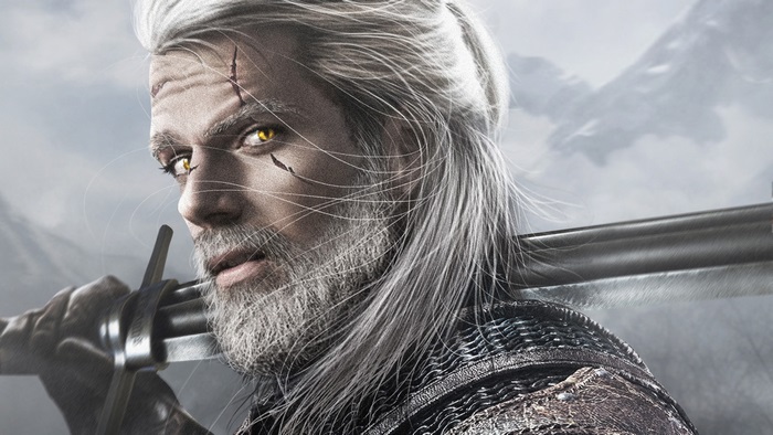 Geralt of Rivia from The Witcher holding a sword 4K