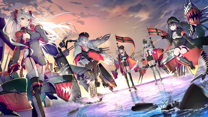Azur Lane, Prinz Eugen, Graf Zeppelin, Deutschland, Tirpitz, Bismarck, 4K