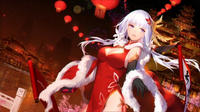 Azur Lane, Illustrious, Anime Girl, 4K