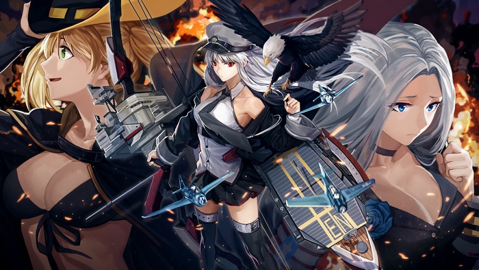 Azur Lane: Enterprise, Hornet, and Yorktown in 4K