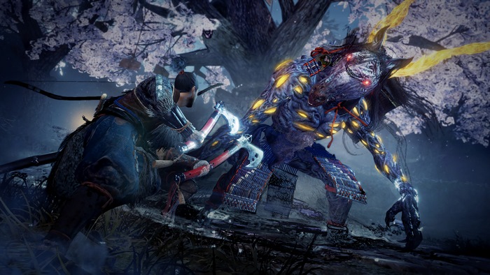 Nioh 2: Warrior fighting a Yokai in 4K