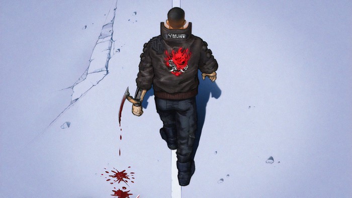 V from Cyberpunk 2077 with Samurai jacket