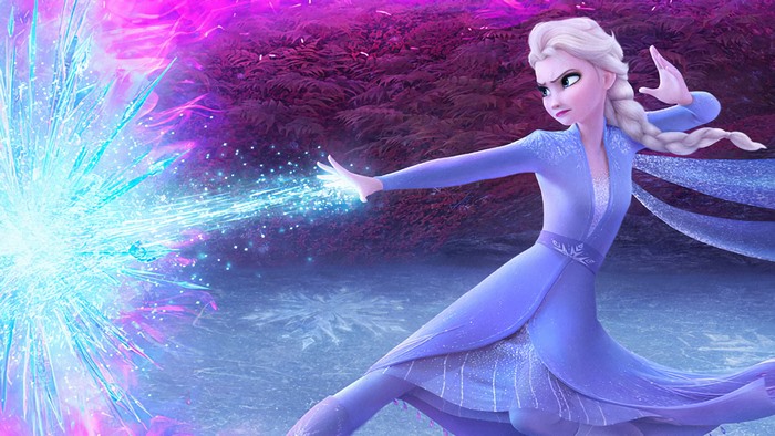 Elsa from Frozen 2 casting ice magic 4K