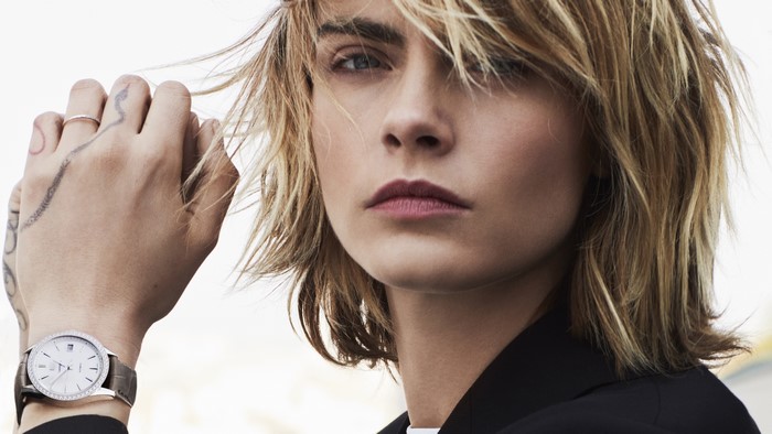 Cara Delevingne wearing a watch