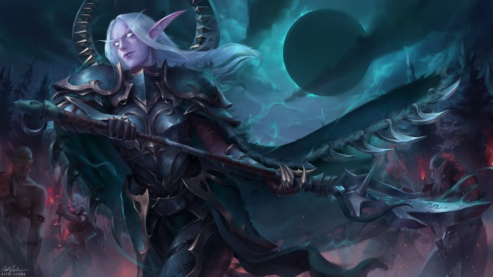 Elf Warrior with Horns and Staff in Armor 4K