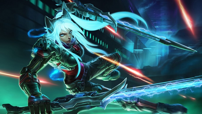 Sci-Fi Warrior Girl with Energy Swords 4K