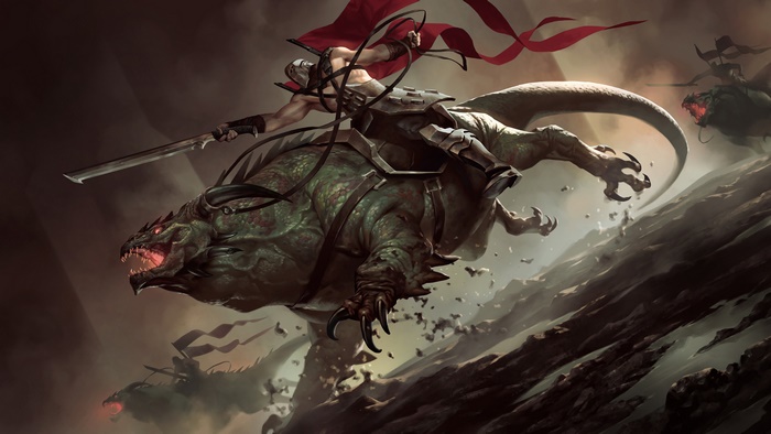 Basilisk Rider from Legends of Runeterra 4K
