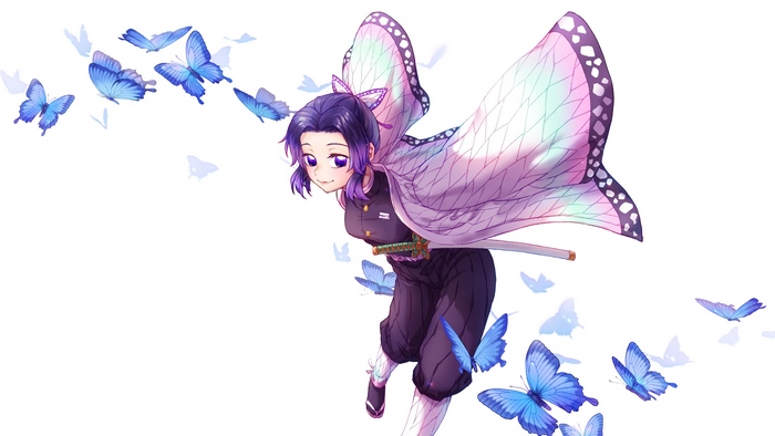 Shinobu, Butterflies, Kimetsu no Yaiba, 4K