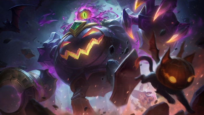 Blitzcrank from League of Legends Halloween Splash Art 4K