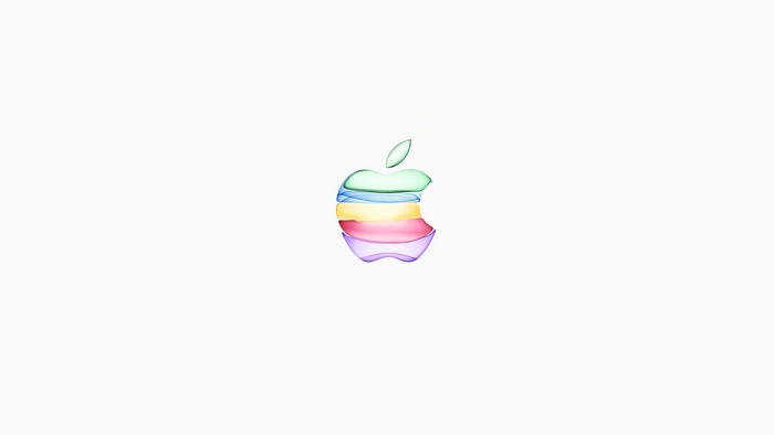 Apple logo with rainbow layers