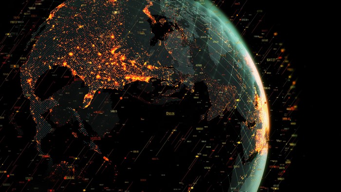 Digital Globe with Data Streams