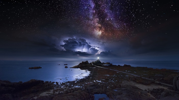 Milky Way Night Sky Stars Landscape 4K