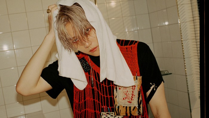 Baekhyun from SuperM with a towel