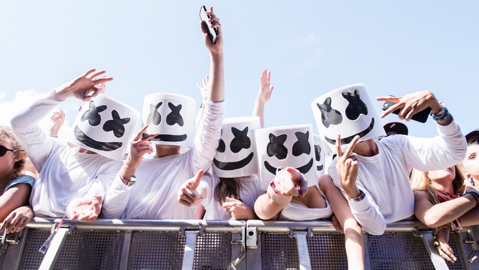 DJ Marshmello fans at a concert