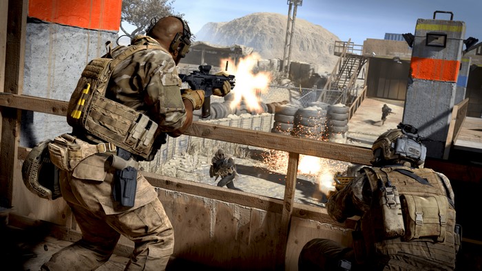 Soldiers in combat in Call of Duty Modern Warfare 4K