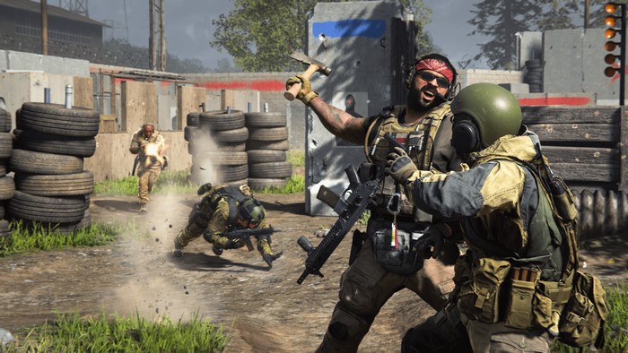 Soldiers in combat during Call of Duty Modern Warfare 4K