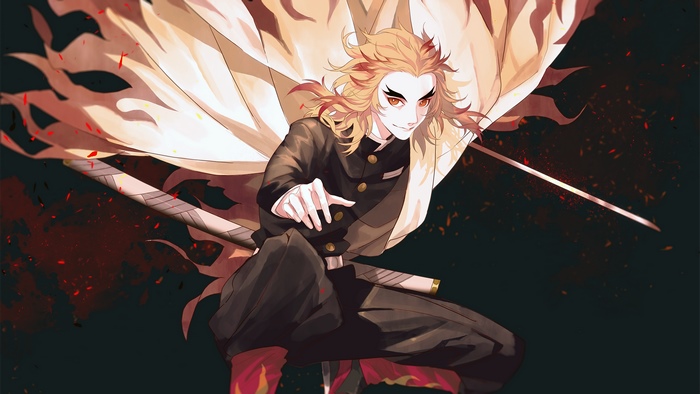 Kyojuro Rengoku from Kimetsu no Yaiba with Flame
