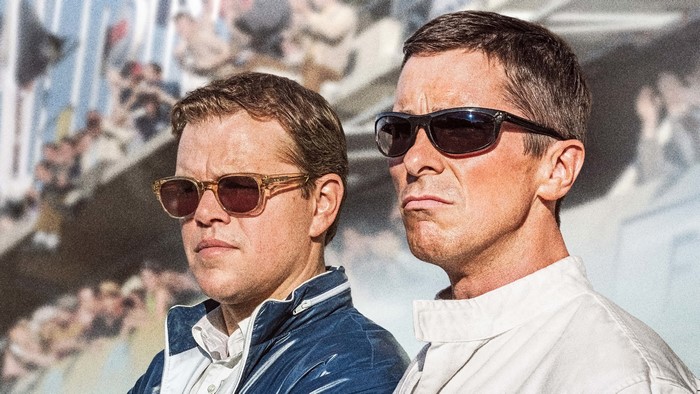 Christian Bale and Matt Damon in Ford v Ferrari 4K