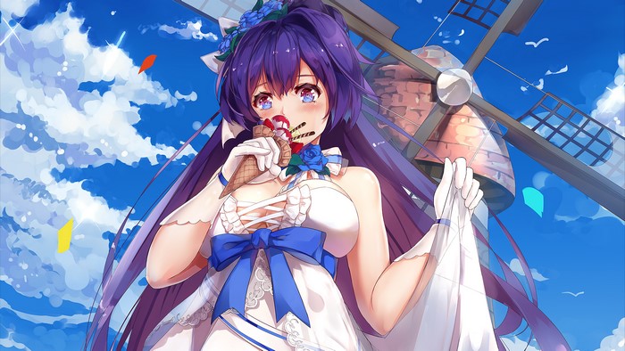 Raiden Mei from Honkai Impact 3rd eating ice cream