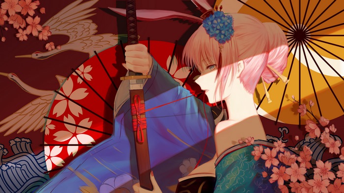 Anime, Girl, Kimono, Katana, Pink Hair, Yae Sakura, Honkai Impact 3rd, 4K